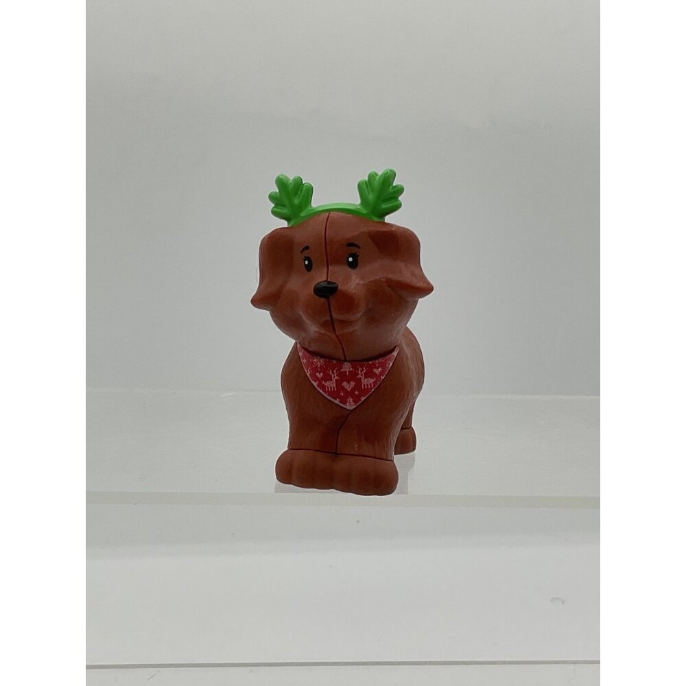 Fisher Price Little People Barbie Advent Christmas Pet Dog Antlers Holiday 2023